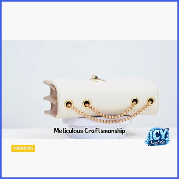 Faux Leather Crossbody Bag with Chain Strap, Adjustable Shoulder Purse - Picture 7 of 7